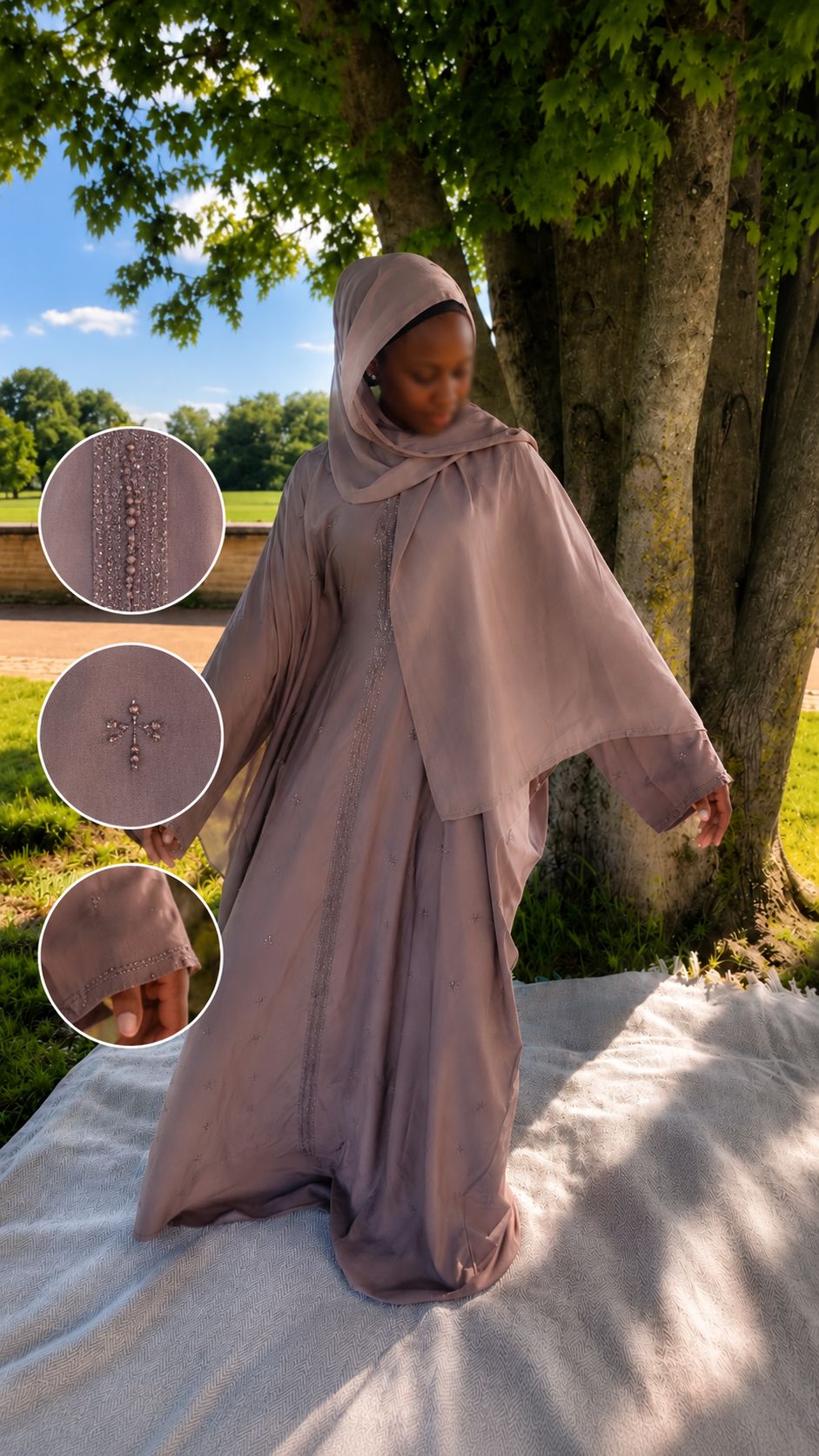 Abaya Naïma — Taupe Perlé